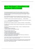 MHA 705 Exam 1 Questions and Answers 100&percnt; Correct 