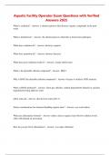 Aquatic Facility Operator Exam Questions with Verified  Answers 2025