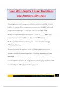 Econ 201- Chapter 9 Exam Questions and Answers 100&percnt; Pass