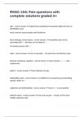 RNSG 1341 Pain questions with complete solutions graded A&plus;