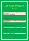 NUR 140 TEST &num;4 Questions and  Correct Verified Answers &vert; Latest  Questions