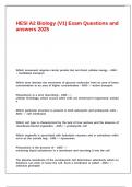 HESI A2 Biology &lpar;V1&rpar; Exam Questions and answers 2025&period;
