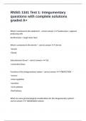 RNSG 1341 Test 1&colon; Integumentary questions with complete solutions graded A&plus;
