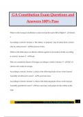 GA Constitution Exam Questions and Answers 100&percnt; Pass