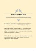 RCIS CCI EXAM 2025 WITH GUARANTEED ACCURATE ANSWERS &vert;VERIFIED