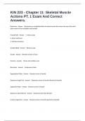 KIN 223 - Chapter 11&colon; Skeletal Muscle Actions PT&period; 1 Exam And Correct Answers&period;