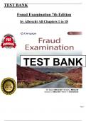 Test Bank for Fraud Examination&comma; 7th Edition by Albrecht&comma; Chapter 1 - 18 > Download as a Pdf File <