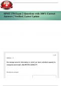 SPMT 370 Exam 2 Questions with 100&percnt; Correct Answers &vert; Verified &vert; Latest Update