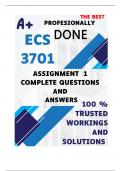 ECS3701 Assignment 1 QUIZ &lpar;COMPLETE ANSWERS&rpar; Semester 1 2025 - DUE March 2025