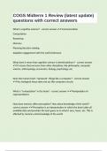 COGS Midterm 1 Review &lpar;latest update&rpar; questions with correct answers