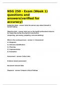 NSG 250 - Exam &lpar;Week 1&rpar; questions and answers&lpar;verified for accuracy&rpar;&period;