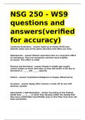 NSG 250 - WS9 questions and answers&lpar;verified for accuracy&rpar;&period;