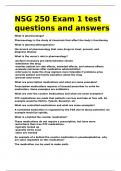 NSG 250NSG 250 Exam 1 test questions and answers&period; Exam 1 test questions and answers&period;