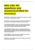 NSG 250 M1 questions and answers&lpar;verified for accuracy&rpar;