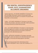 PACKAGE DEAL FOR THE MN DENTAL  JURISPRUDENCE EXAM &vert;GUARANTEED ACCURATE ANSWERS &lpar;UPDATED&rpar;