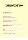 WISCONSIN CITIZENSHIP EXAM QUESTIONS & ANSWERS &lpar;VERIFIED&rpar; LATEST UPDATE GRADED A