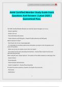 AAAE Certified Member Study Guide Exam Questions And Answers &vert;Latest 2025 &vert; Guaranteed Pass&period;