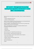 AAT Level 3 - Management Accounting&colon; Costing Exam Questions And Answers &vert;Latest 2025 &vert; Guaranteed Pass