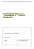 PSFA FINAL EXAM &lpar;LATEST&rpar; QUESTIONS WITH COMPLETE SOLUTIONS&excl;&excl; 