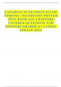 CANADIAN FUNDAMENTALS OF NURSING 7TH EDITION POTTER TEST BANK ALL CHAPTERS COVERED QUESTIONS AND ANSWERS GRADED A&plus; LATEST UPDATE 2025&period;