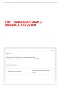FMT - TANKERMAN EXAM 1 QUIZZES & ANS 2025&excl;&excl;