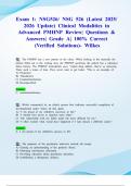 Exam 1&colon; NSG526&sol; NSG 526 &lpar;Latest 2025&sol; 2026 Update&rpar; Clinical Modalities in Advanced PMHNP Review&vert; Questions & Answers&vert; Grade A&vert; 100&percnt; Correct &lpar;Verified Solutions&rpar;- Wilkes