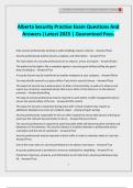 Alberta Security Practise Exam Questions And Answers &vert;Latest 2025 &vert; Guaranteed Pass&period;