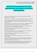 APCO Police Communications Final Exam Study Questions And Answers &vert;Latest 2025 &vert; Guaranteed Pass&period;