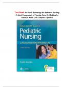 Test Bank for Davis Advantage for Pediatric Nursing&comma; 3rd Edition by Kathryn Rudd &vert; All Chapters Covered &vert; Verified & Updated for 2025