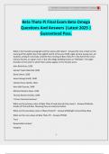 Beta Theta Pi Final Exam Beta Omega Questions And Answers &vert;Latest 2025 &vert; Guaranteed Pass&period;
