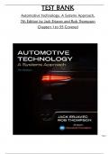 ṬESṬ BANK for  Auṭomoṭive Ṭechnology, A Sysṭems Approach, 7ṭh Ediṭion by Jack Erjavec and Rob Ṭhompson Chapṭers 1 ṭo 55 Covered GRADED A+