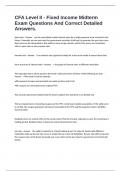 CFA Level II - Fixed Income Midterm Exam Questions And Correct Detailed Answers&period;