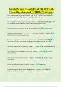 Special Senses UPDATED ACTUAL Exam Questions and CORRECT Answers