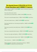 The Special Senses UPDATED ACTUAL  Exam Questions and CORRECT Answers