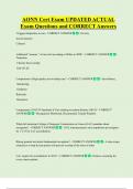 AONN Cert Exam UPDATED ACTUAL  Exam Questions and CORRECT Answers