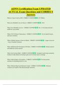 AONN  Bundled Exam Questions and CORRECT Answers
