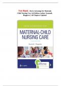 Test Bank - Davis Advantage for Maternal-Child Nursing Care 3rd Edition Author&colon; Scannell&comma; Ruggiero &vert;&vert; All Chapters Updated 2025