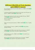 IFPO test UPDATED ACTUAL Questions  and CORRECT Answers
