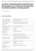 ATI TEAS 7 COMPLETE 2025&vert; COMPLETE EXAM SET &lpar;questions and verified answers&rpar;frequently most tested questions &vert; already passed&excl;&excl;