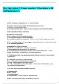Fire Instructor 2- Exam practice 3 Questions with verified answers&period;