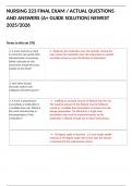 NURSING 223 FINAL EXAM &sol; ACTUAL QUESTIONS AND ANSWERS &lpar;A&plus; GUIDE SOLUTION&rpar; NEWEST 2025&sol;2026  Terms in this set &lpar;78&rpar; 1&period; A nurse instructs a client to close the eyes gently after administration of eyedrops&period; Which rationale for this instruction should the nur