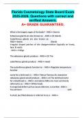 Florida Cosmetology State Board Exam 2025-2026&period; Questions with correct and verified Answers&period; A&plus; GRADE GUARANTEED&period;