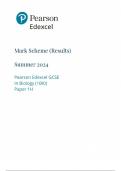 Pearson Edexcel Level 1&sol;Level 2 GCSE &lpar;9&ndash;1&rpar; Biology PAPER 1 Higher Tier JUNE 2024 MARK SCHEME