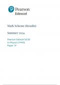 Pearson Edexcel Level 1&sol;Level 2 GCSE &lpar;9&ndash;1&rpar; Physics PAPER 1 Foundation Tier JUNE 2024 MARK SCHEME