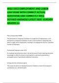 WGU D352 EMPLOYMENT AND LABOR LAW EXAM WITH CORRECT ACTUAL QUESTIONS AND CORRECTLY WELL DEFINED ANSWERS LATEST 2025  ALREADY GRADED A&plus;