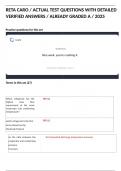 RETA CARO &sol; ACTUAL TEST QUESTIONS WITH DETAILED VERIFIED ANSWERS &sol; ALREADY GRADED A &sol; 2025  