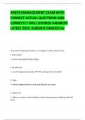 ARBYS MANAGEMENT EXAM WITH CORRECT ACTUAL QUESTIONS AND CORRECTLY WELL DEFINED ANSWERS LATEST 2025  ALREADY GRADED A&plus;   