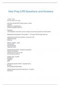 Hesi Prep LPN Questions and Answers
