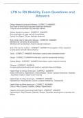 LPN to RN Mobility Exam Questions and  Answers