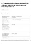 CA DRE Salesperson Exam &vert; 2 Latest Versions &vert; Questions and 100&percnt; Correct Answers with Rationale &lpar;Graded A&plus;&rpar;
